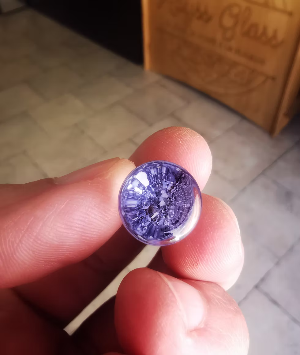 Écarteur d'oreille en verre fabriqué à la main 10 mm "Océan"